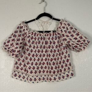 SAYLOR Renada Floral Eyelet Tassel Off the shoulder Blouse Casual Coquette Girl